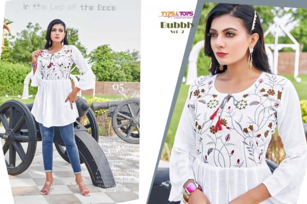 Tips Tops Bubbly vol 7 Rayon Slub Designer Western Top Collection